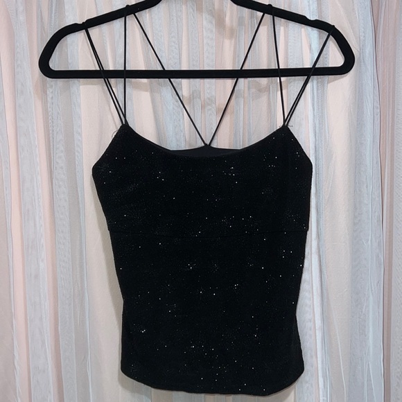 Byer Too Tops - Vintage Black Sparkle Top Size 5 Small